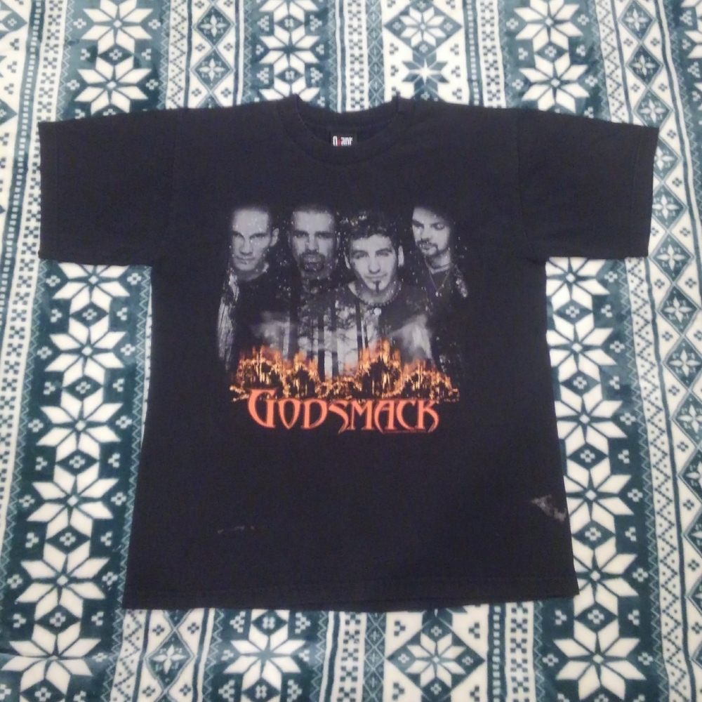 🌞 Godsmack Vintage 90s 🔥 Original Shirt Large 🎸 Giant Tag Vtg Heavy Metal 😈